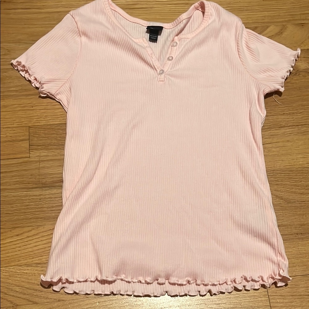Art Class Pink Ruffled Polo T-Shirt